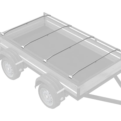 Anhänger-Planenbügel für flache Planenhalterung 4 Stück Silber 100-145 cm