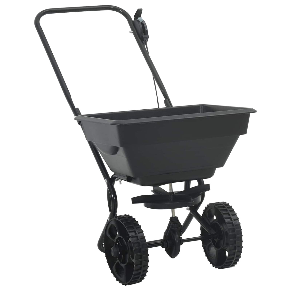 Handstreuwagen Streuer Schwarz 80 x 46 x 75 cm Düngewagen Salzsteuer