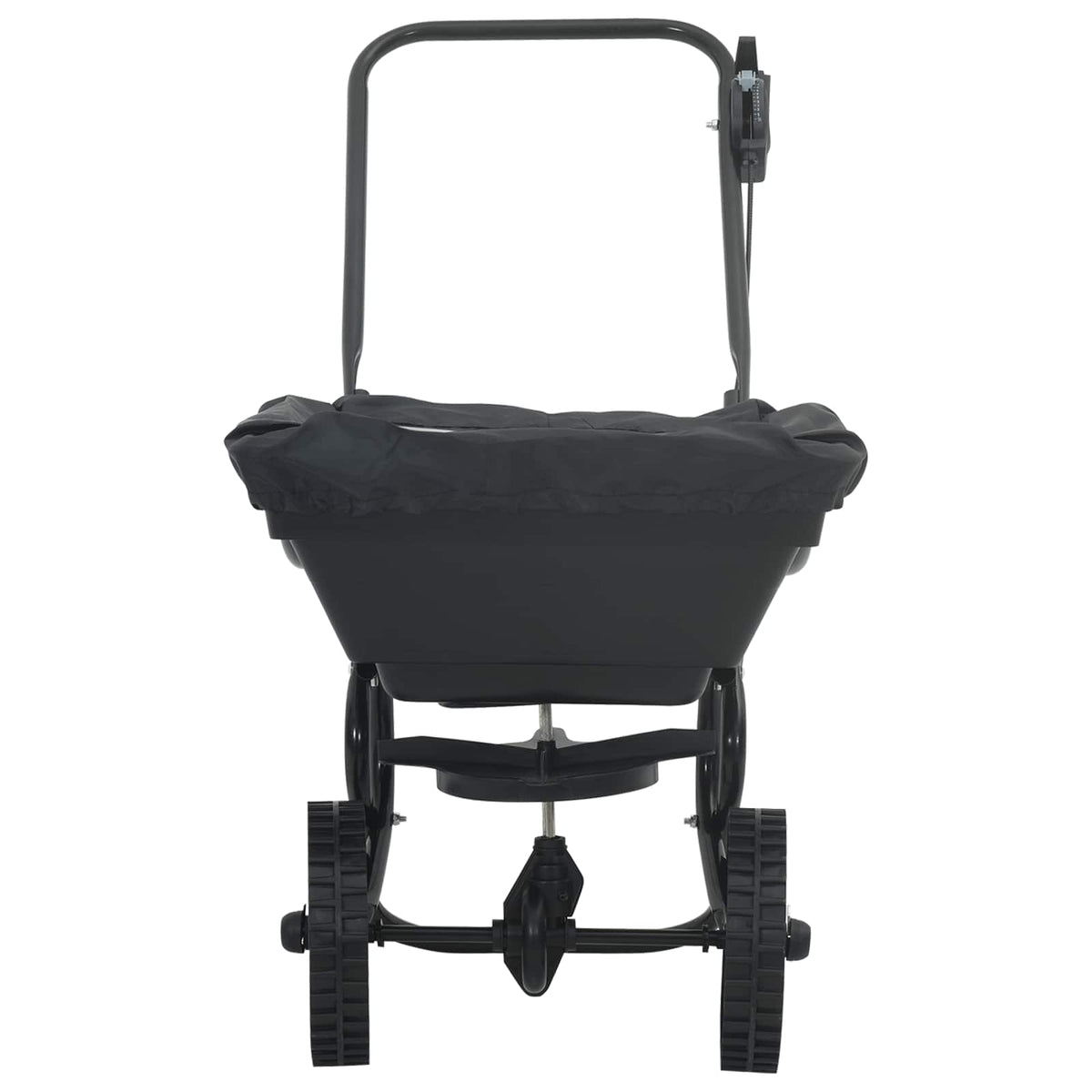 Handstreuwagen Streuer Schwarz 80 x 46 x 75 cm Düngewagen Salzsteuer