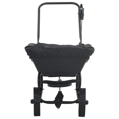 Handstreuwagen Streuer Schwarz 80 x 46 x 75 cm Düngewagen Salzsteuer