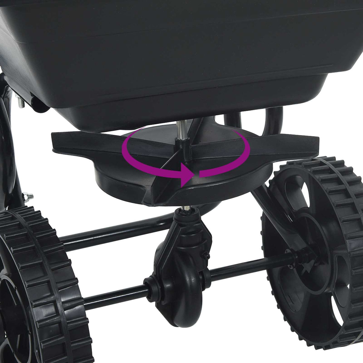 Handstreuwagen Streuer Schwarz 80 x 46 x 75 cm Düngewagen Salzsteuer