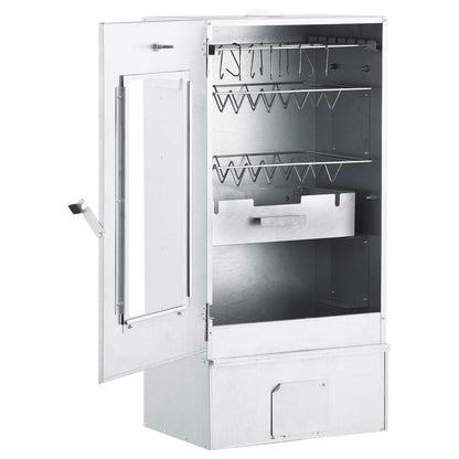 Räucherofen 83 cm Räucherschrank Glasfenster Thermometer 2 Räuchertubes 2 Roste