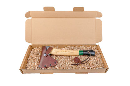 Campingbeil 600g Beil geschmiedet hochwertig Lederschutz Garten Camping Bushcraft