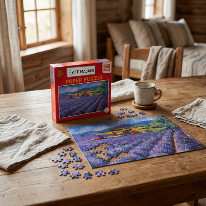 500-piece puzzle, Provence, 46 x 28 cm, France, lavender field, romantic, brain training, ages 9 and up