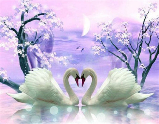 Diamond Painting DIY 5D Diamantmalerei Schwan Romantisch 30x40 cm Gemälde Wanddekoration Gemälde Freizeitspaß Erwachsene Jugendliche