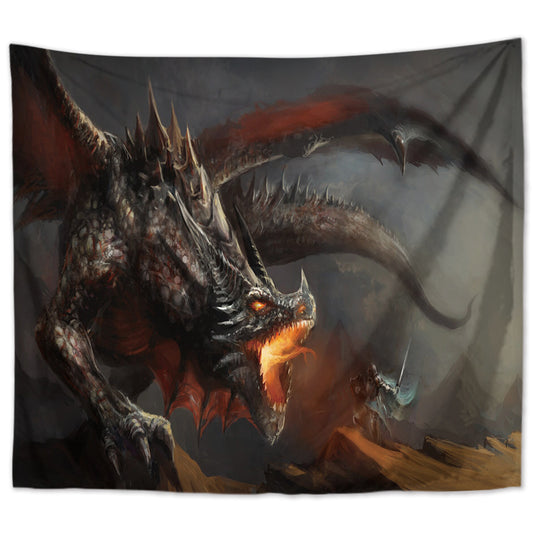 Dragon wall hanging 200 x 150 cm, polyester wall hanging, tapestry