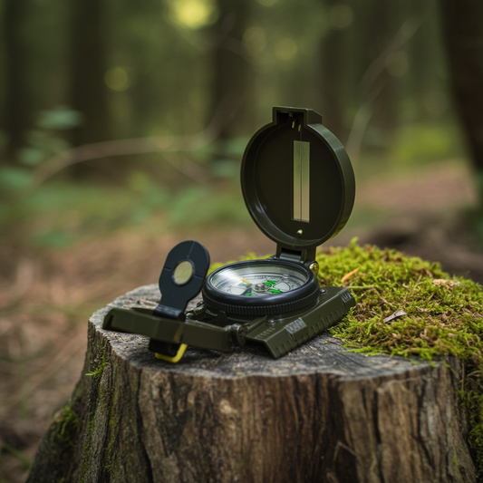 Militär Kompass mit Visier & Lupe – Präziser Outdoor Kompass aus Metall mit 360° Limbus