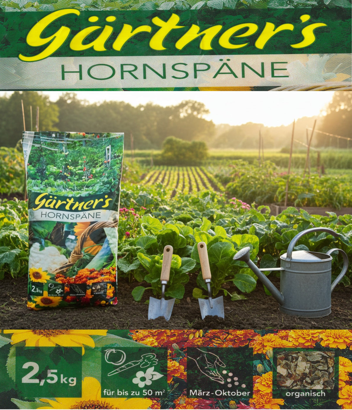 Gaertner's Hornspäne 2,5 kg organischer Naturdünger Stickstoffdünger Gemüse Blumen