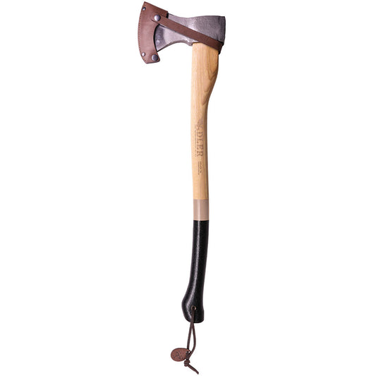 Canoe axe, splitting axe, forged, high-quality, 500mm with leather sheath