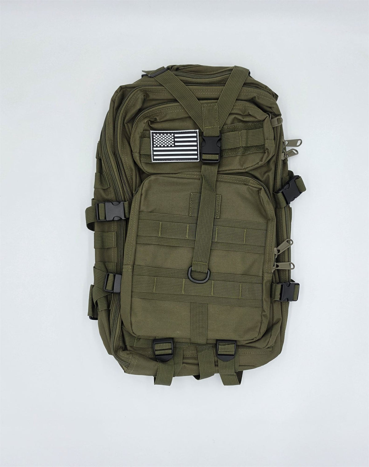Army-style backpack, 20 liters, camouflage, German Army style, water-repellent, olive green camouflage pattern