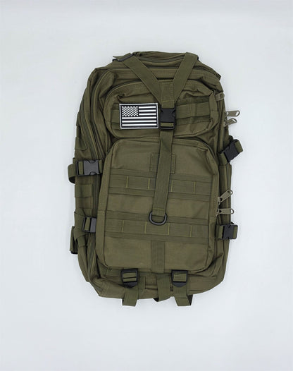 Army-style backpack, 20 liters, camouflage, German Army style, water-repellent, olive green camouflage pattern