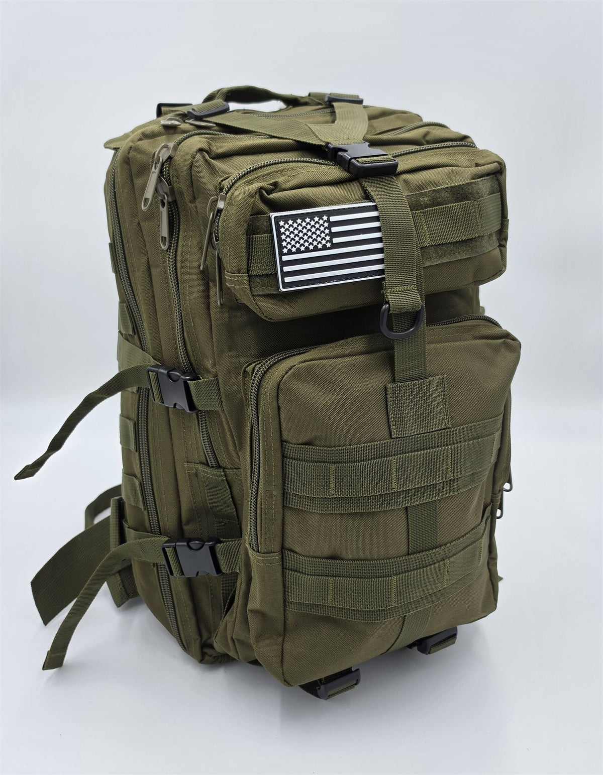 Army-style backpack, 20 liters, camouflage, German Army style, water-repellent, olive green camouflage pattern