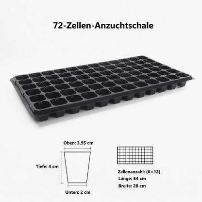 Anzuchtgewächshaus 72 Zellen Mini Gewächshaus Anzuchtschale Zimmergewächshaus Set