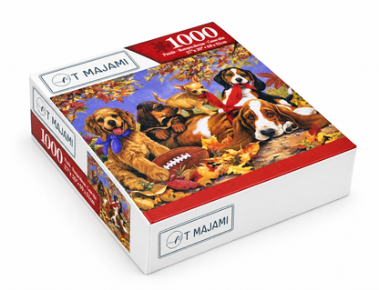 1000-piece Cute Dogs Puzzle, 69x51 cm, Dogs, Puppies, Brain Training Jigsaw Animals