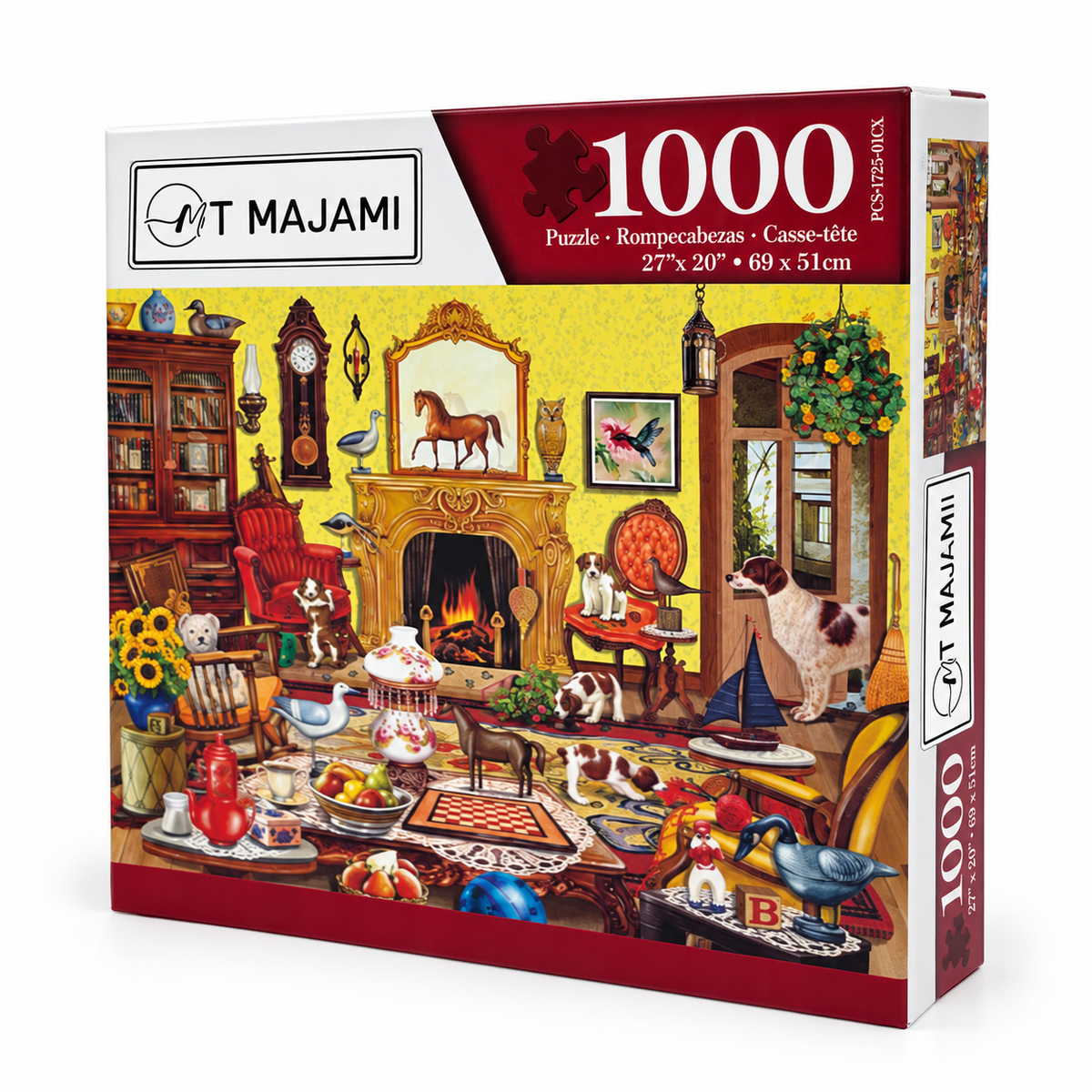 Puzzle 1000 Teile Spielzimmer Kamin Wohnzimmer  69x51 cm Wimmelbild Gehirntraining