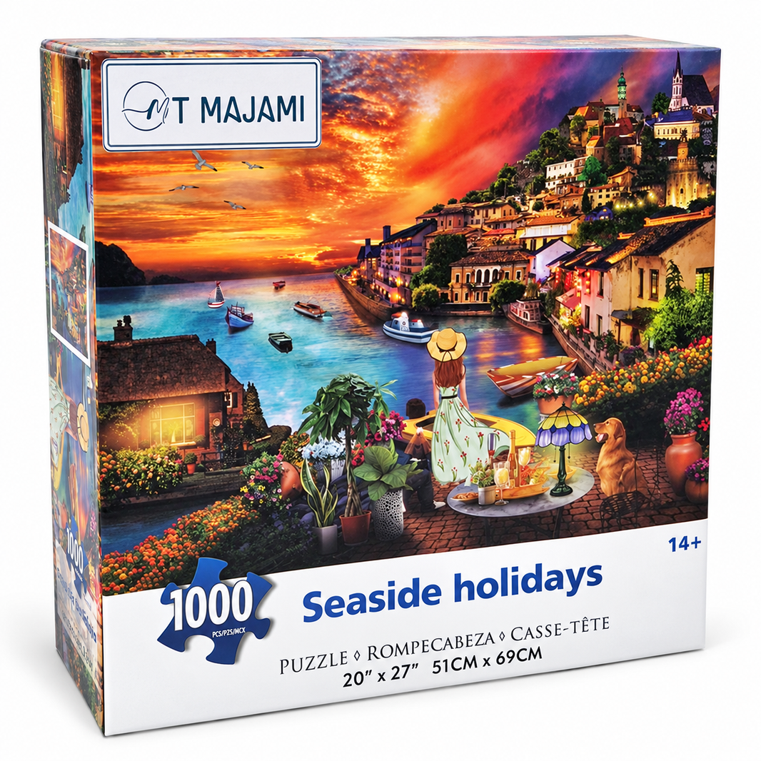 Puzzle 1000 Teile Seaside Holidays 69x51 cm Urlaub am Meer Gehirntraining Jigsaw