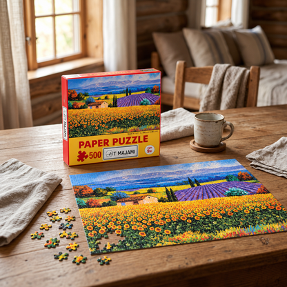 500-piece puzzle, Provence, 46 x 28 cm, France, lavender field, romantic, brain training, ages 9 and up