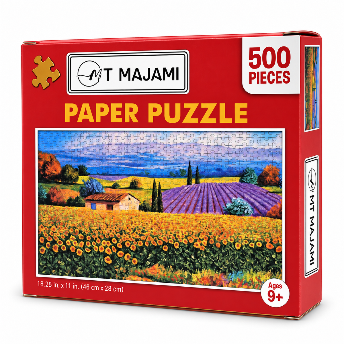 500-piece puzzle, Provence, 46 x 28 cm, France, lavender field, romantic, brain training, ages 9 and up