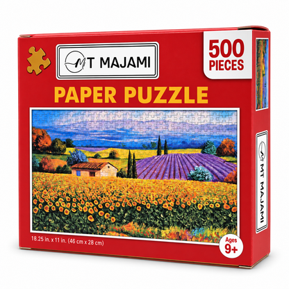 500-piece puzzle, Provence, 46 x 28 cm, France, lavender field, romantic, brain training, ages 9 and up