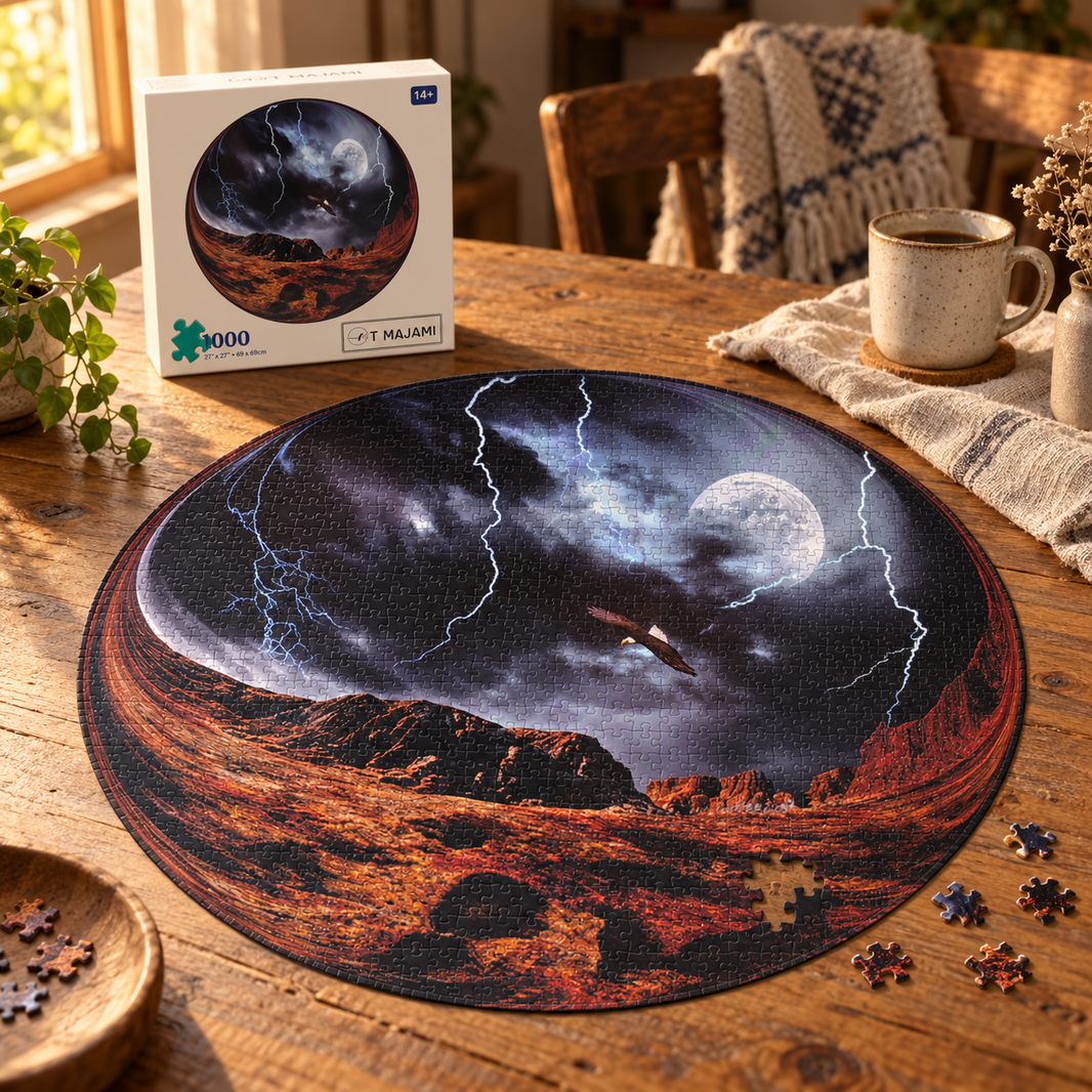 Puzzle 1000 Teile rund Gewitter Canyon Ø 69 cm Canyon Gehirntraining