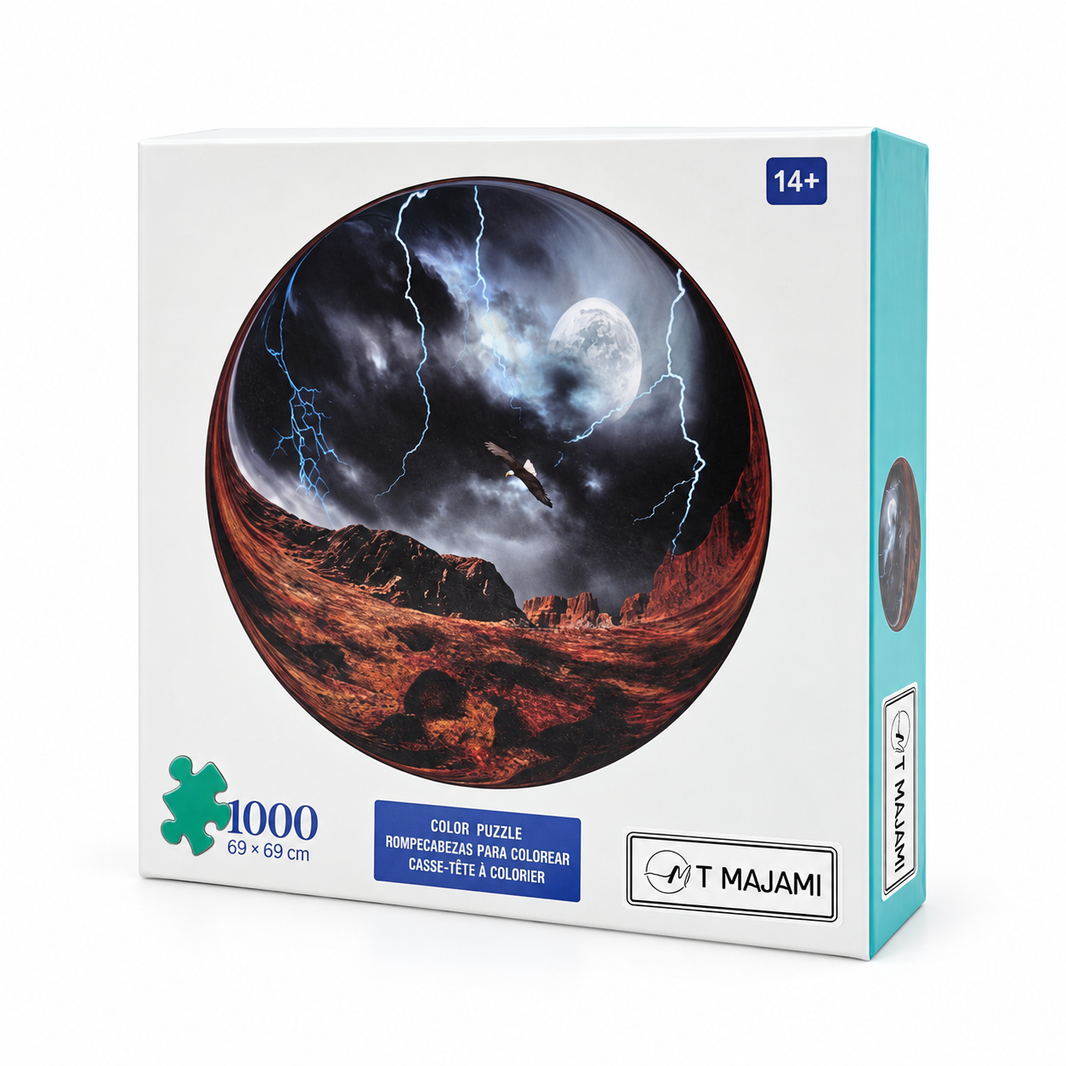 Puzzle 1000 Teile rund Gewitter Canyon Ø 69 cm Canyon Gehirntraining