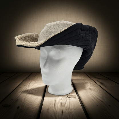 Boho festival hat made of hemp and cotton, patched, light brown, natural, Nepal, unisex