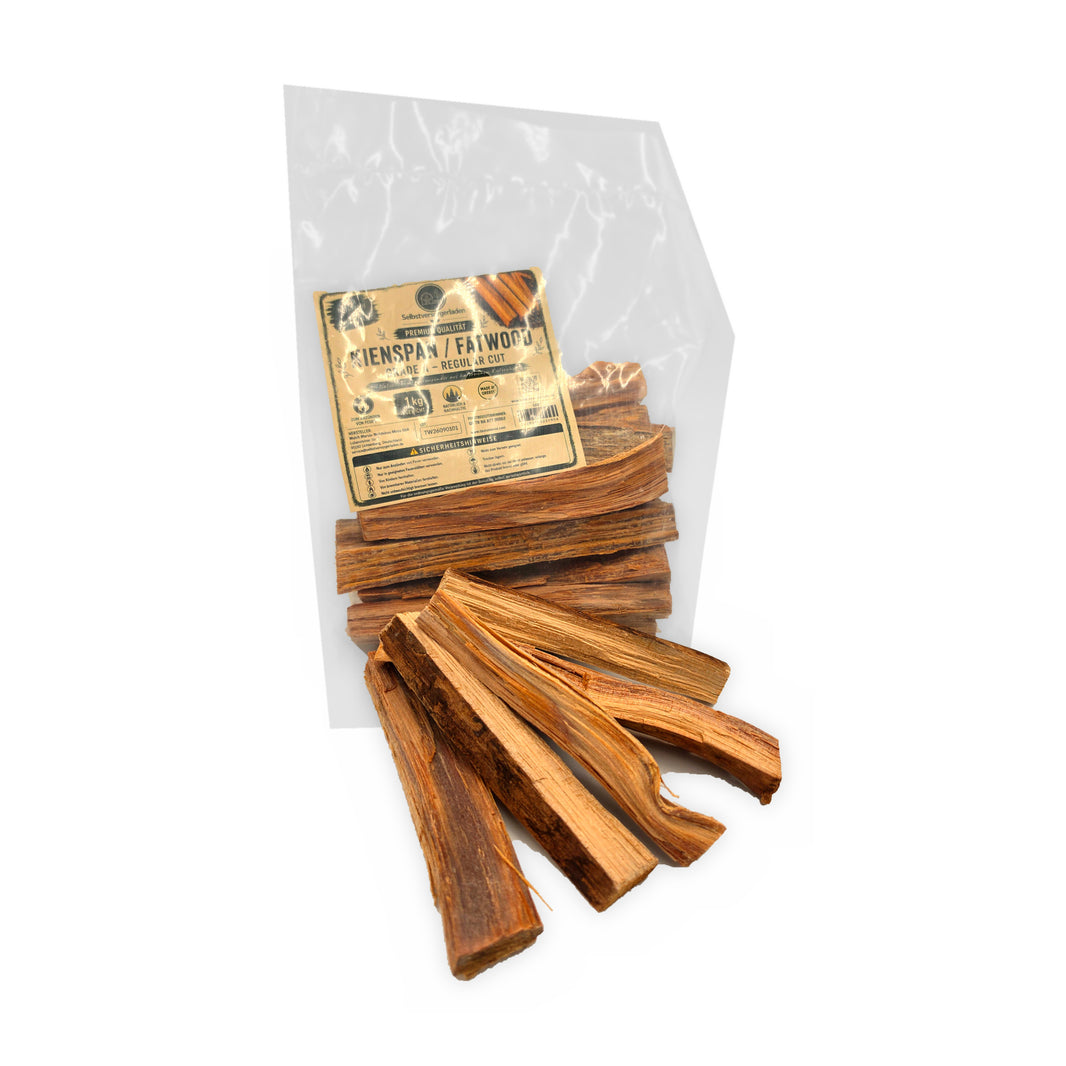 Kienspan 1kg Premium Grade A Fatwood Anzündholz harzig Kiefernholz natürlich