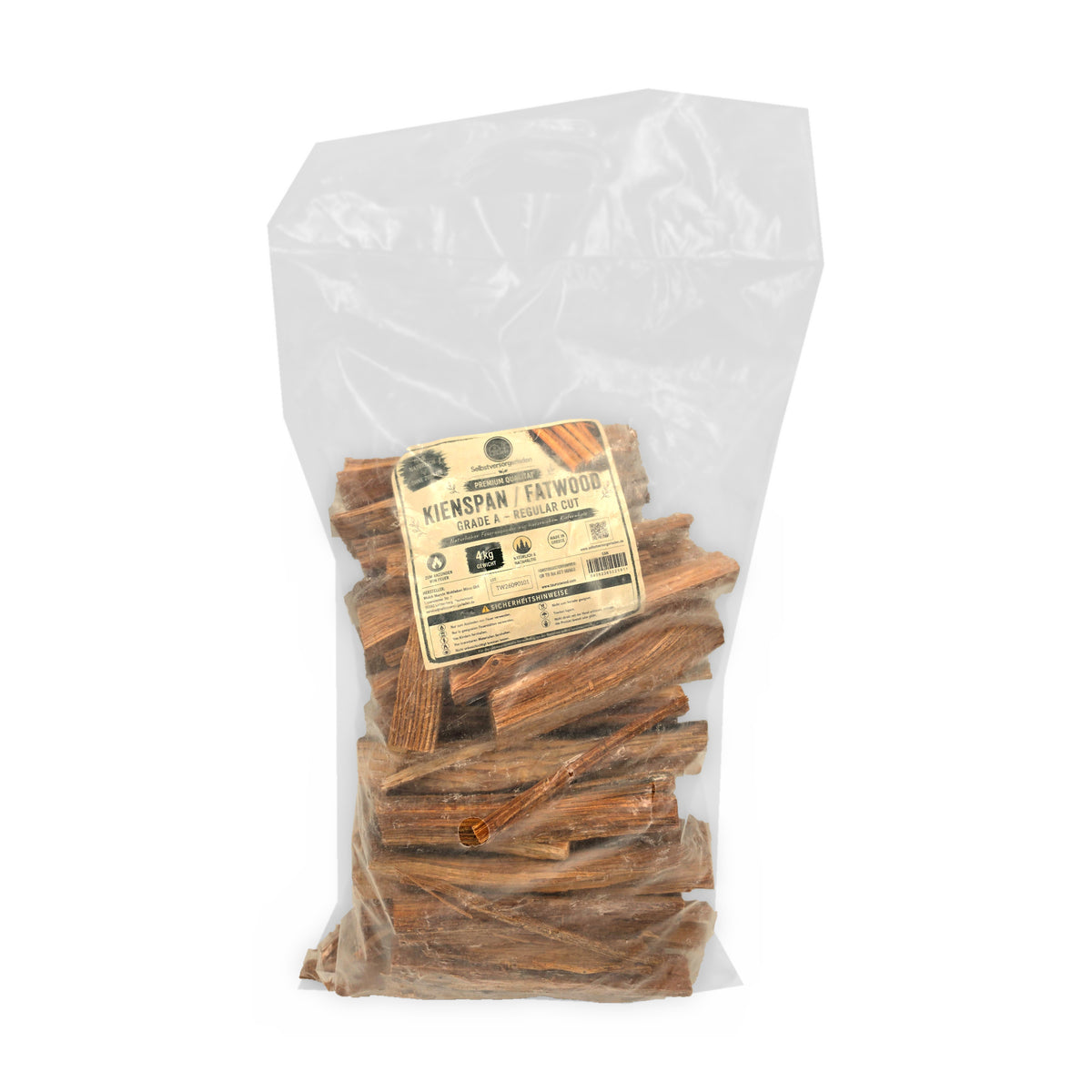 Kienspan 4kg Premium Grade A Fatwood Anzündholz harzig Kiefernholz natürlich
