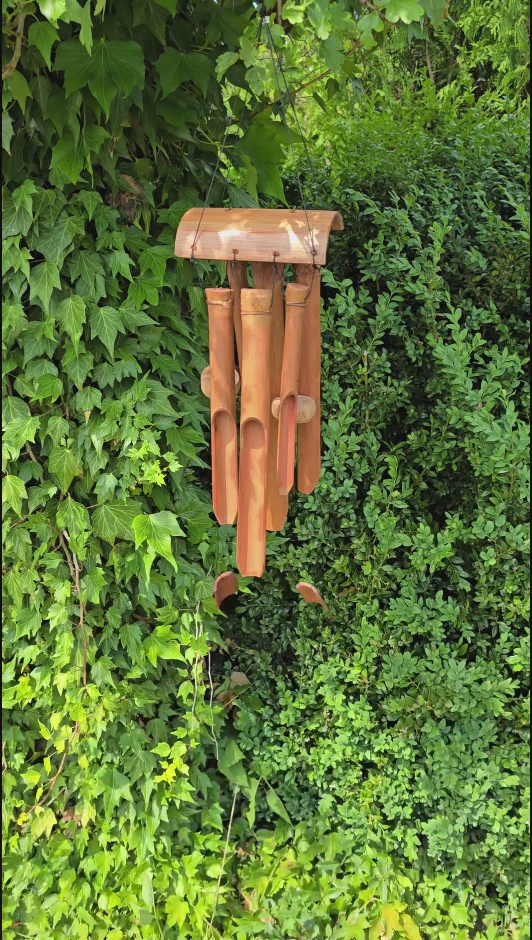 Bamboo Wind Chime 6 Tubes 93x14x8.5 cm Brown Sound Chime Wind Organ Wooden Wind Chime