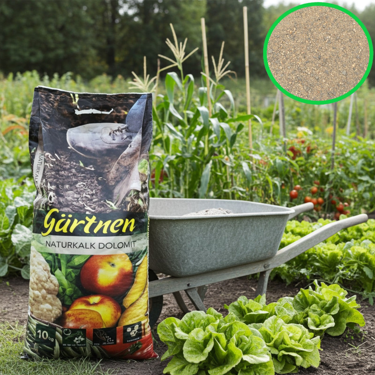 Gaertner´s Naturkalk Dolomit 10 kg Sack Magnesiumkalk für Rasen Ziergarten Gemüse Obst