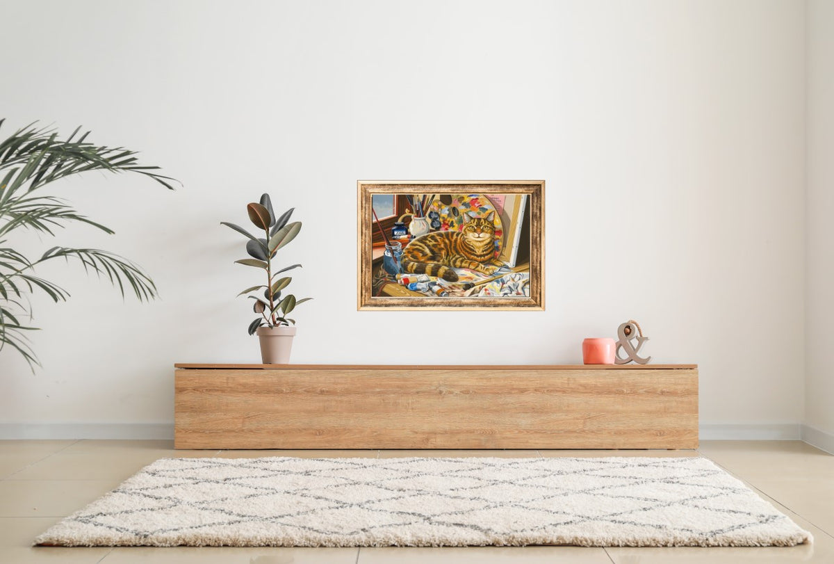 Paint by Numbers for Adults, Cat Studio, 40x50 cm, DIY Oil Acrylic Canvas Picture Decoration, 1 Piece