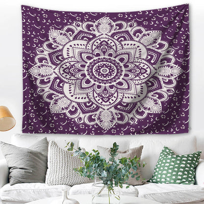 Wall hanging mandala Indian 150x125 cm purple polyester wall cloth tapestry tapestry