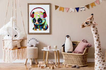 Paint by Numbers for Adults, Colorful Panda, 40x50 cm, DIY Oil Acrylic Canvas Picture Decoration, 1 Piece