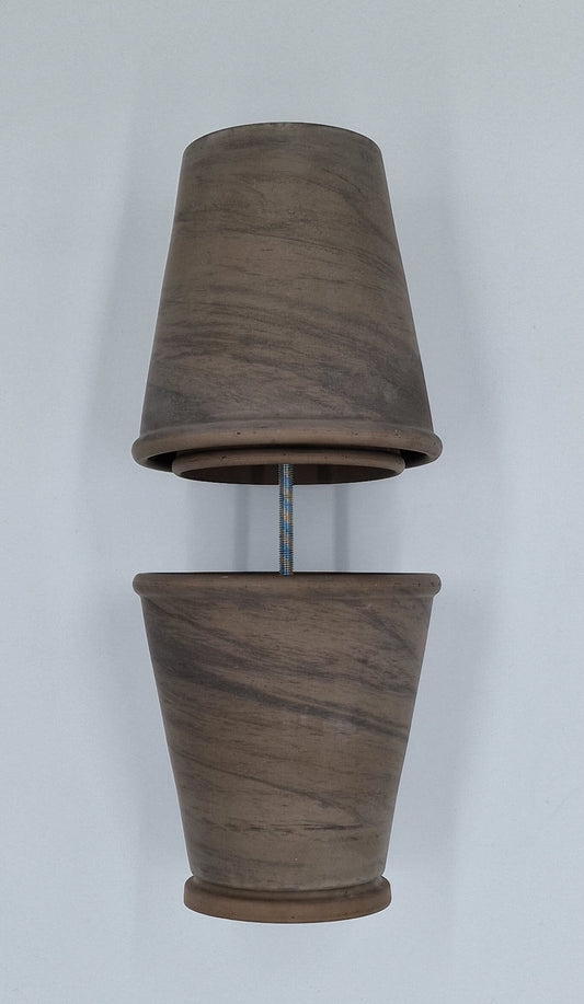 Teelichtofen Tischkamin Tischofen doppelwandig Rosentöpfe anthrazit marmoriert Tischdeko