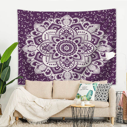 Wall hanging mandala Indian 150x125 cm purple polyester wall cloth tapestry tapestry