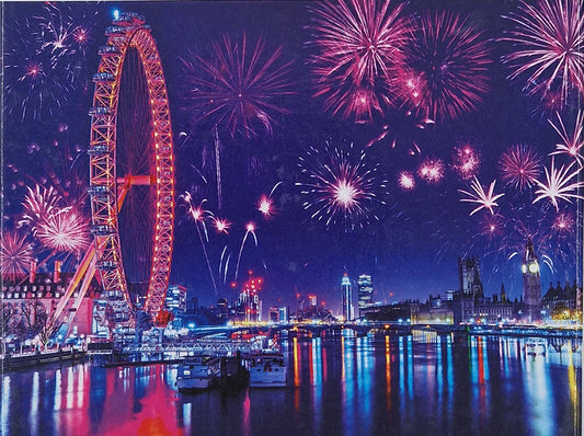 1000-piece puzzle London Eye 69x51 cm Fireworks Ferris Wheel Brain Training Jigsaw New Year's Eve