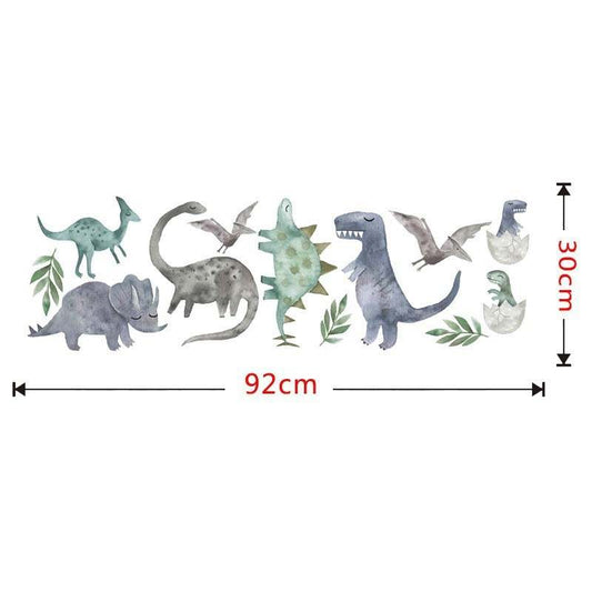 Dinosaur wall decal, 12 wall stickers, children's room stickers, window clings, decoration stickers