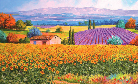 500-piece puzzle, Provence, 46 x 28 cm, France, lavender field, romantic, brain training, ages 9 and up